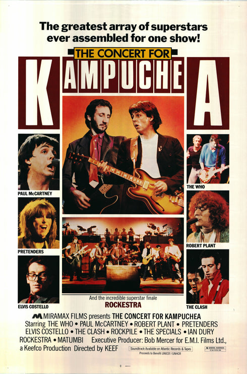the concert for kampuchea 1981 one sheet poster rolled